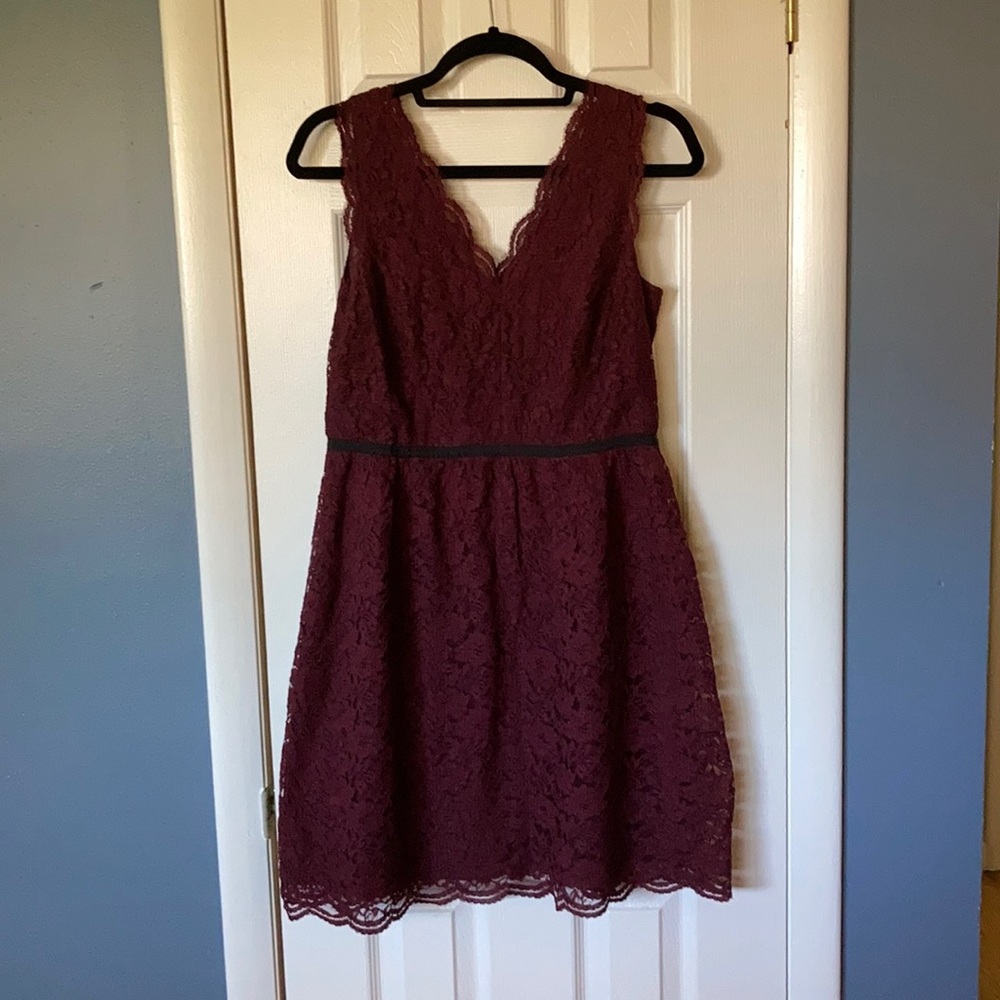 LOFT Burgundy Lace Dress